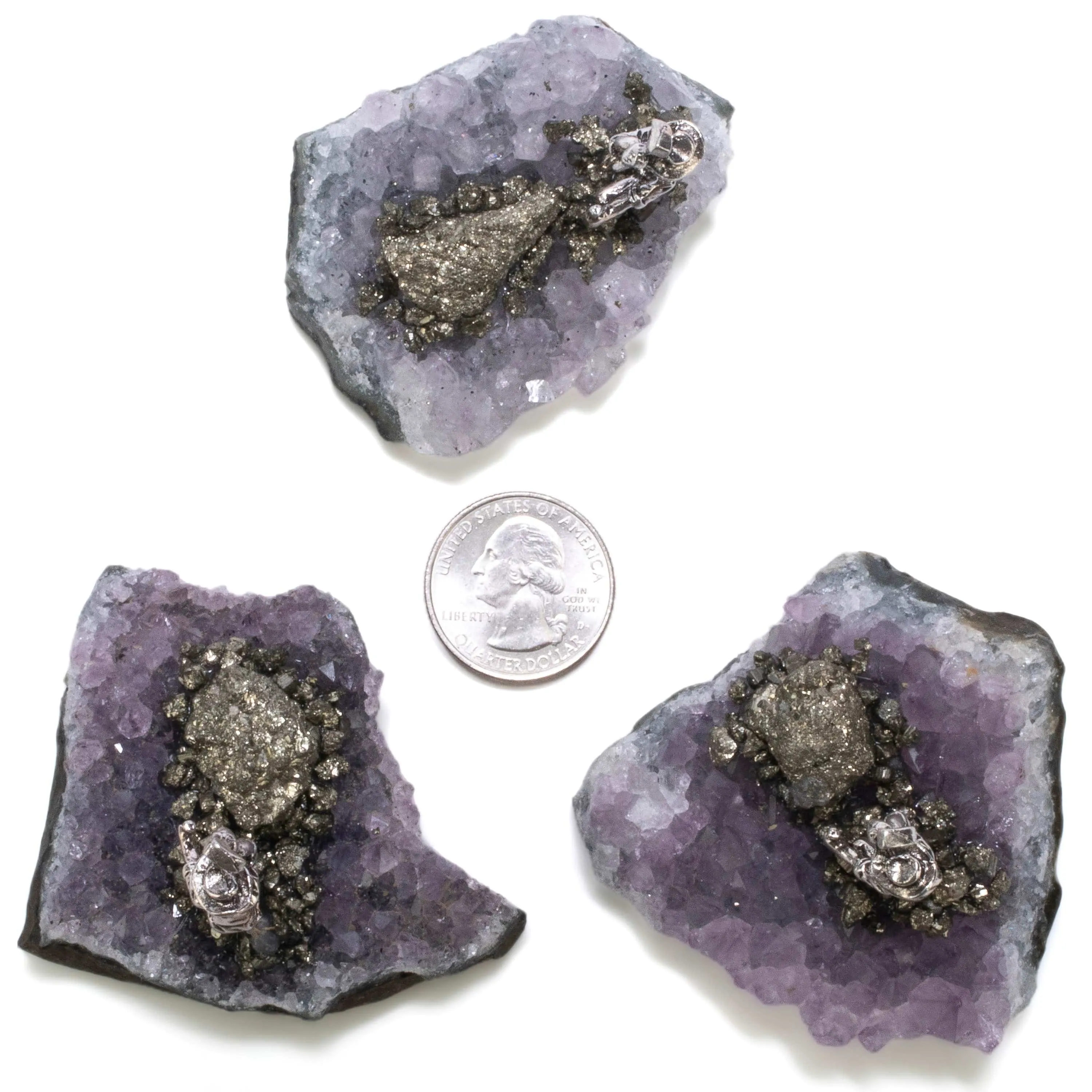 Pyrite Miner on Brazilian Amethyst Geode