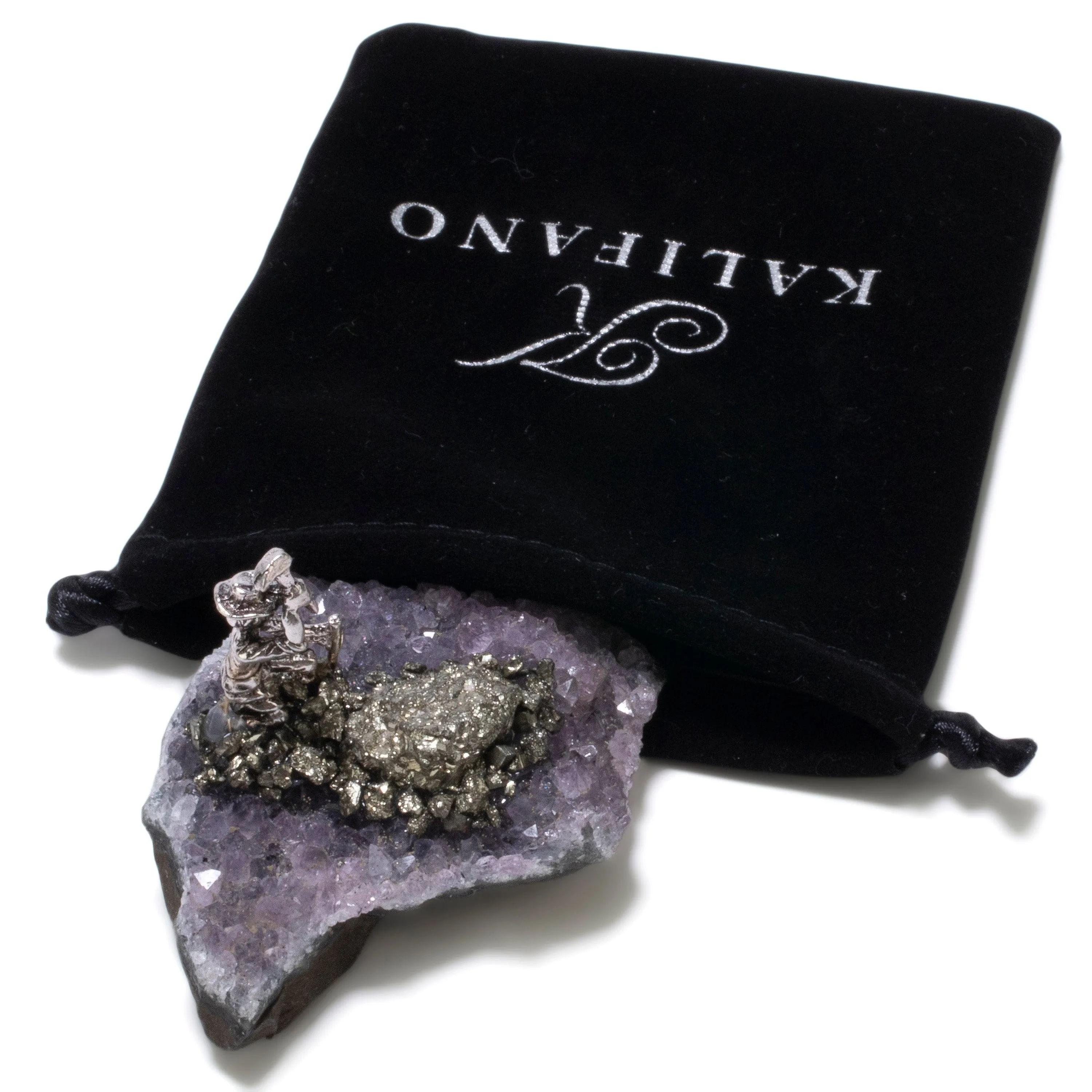 Pyrite Miner on Brazilian Amethyst Geode