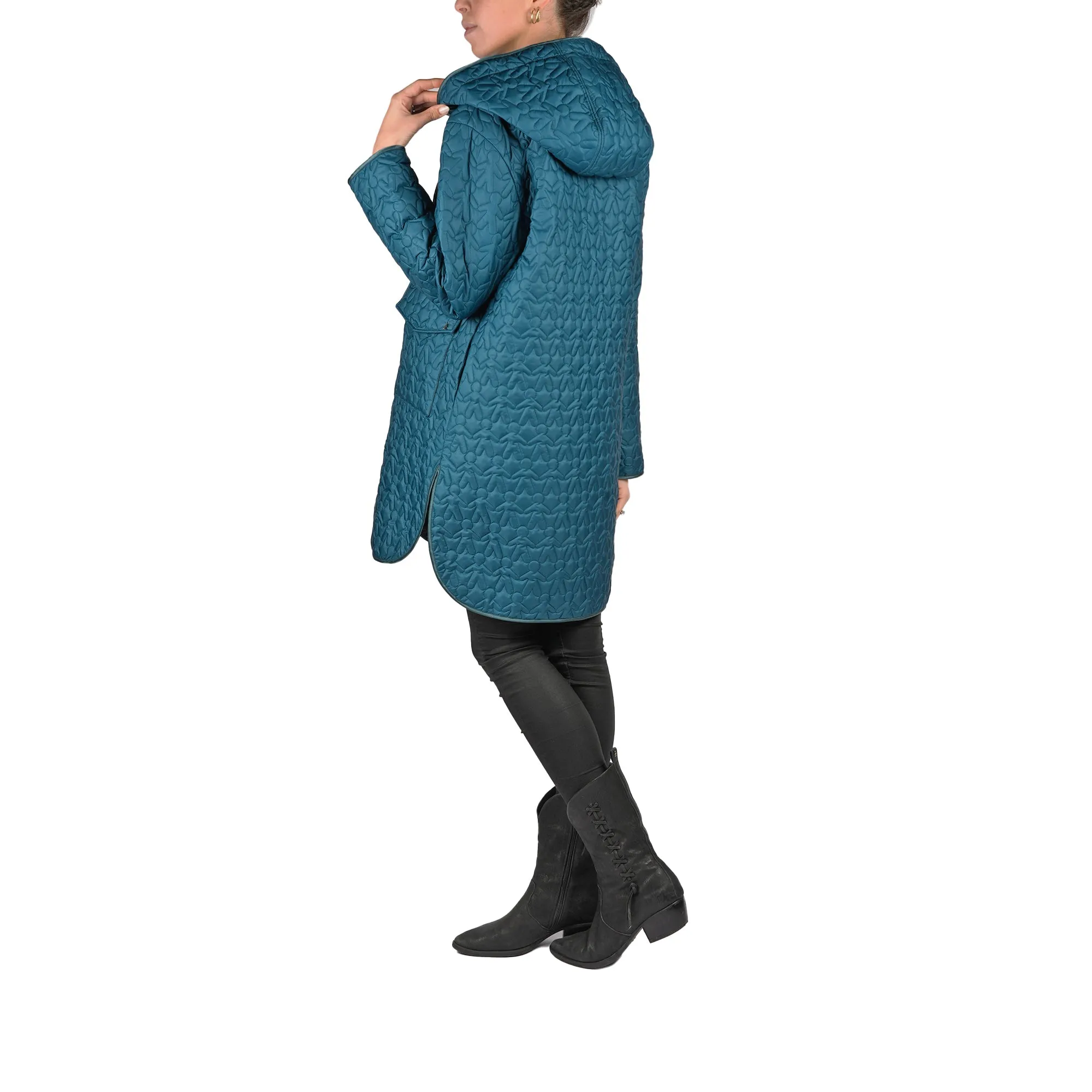 Quilt Omino Nylon Parka Teal