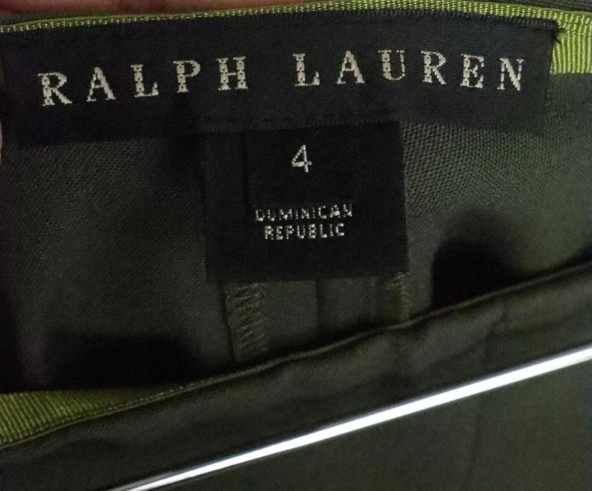 Ralph Lauren Olive Green Wool Pants sz 4