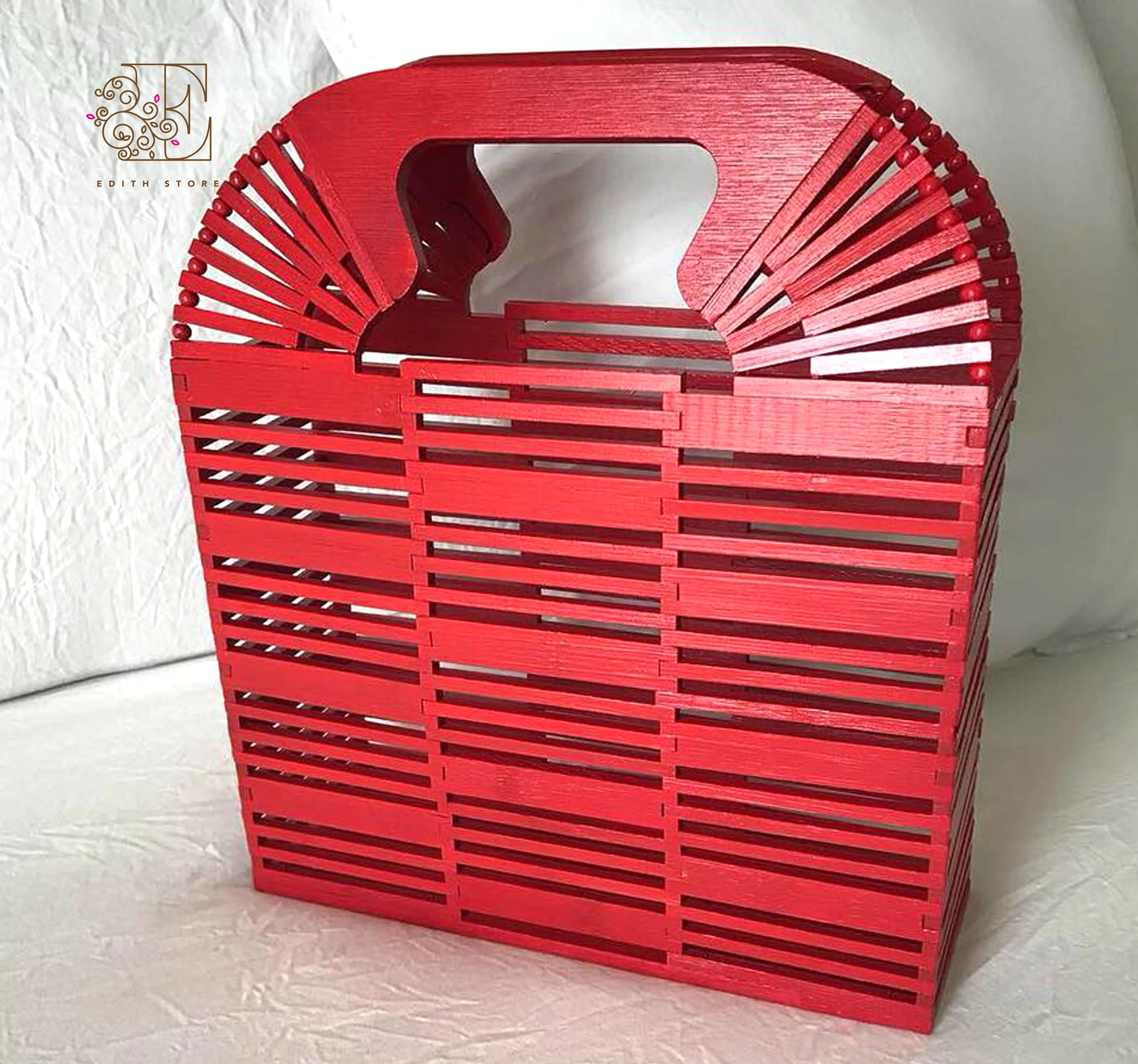 Red Square Bamboo Bag