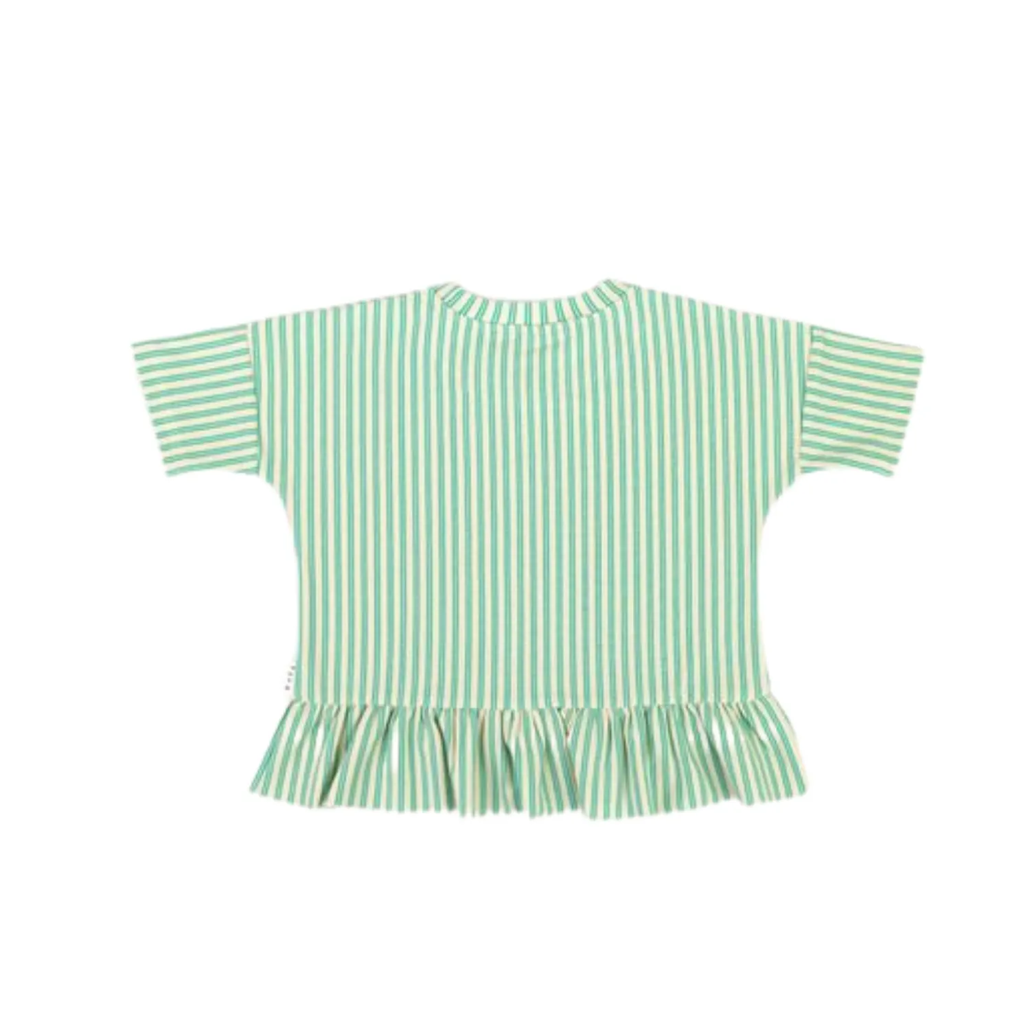 Rib Boxy Tee, Turquoise Stripe