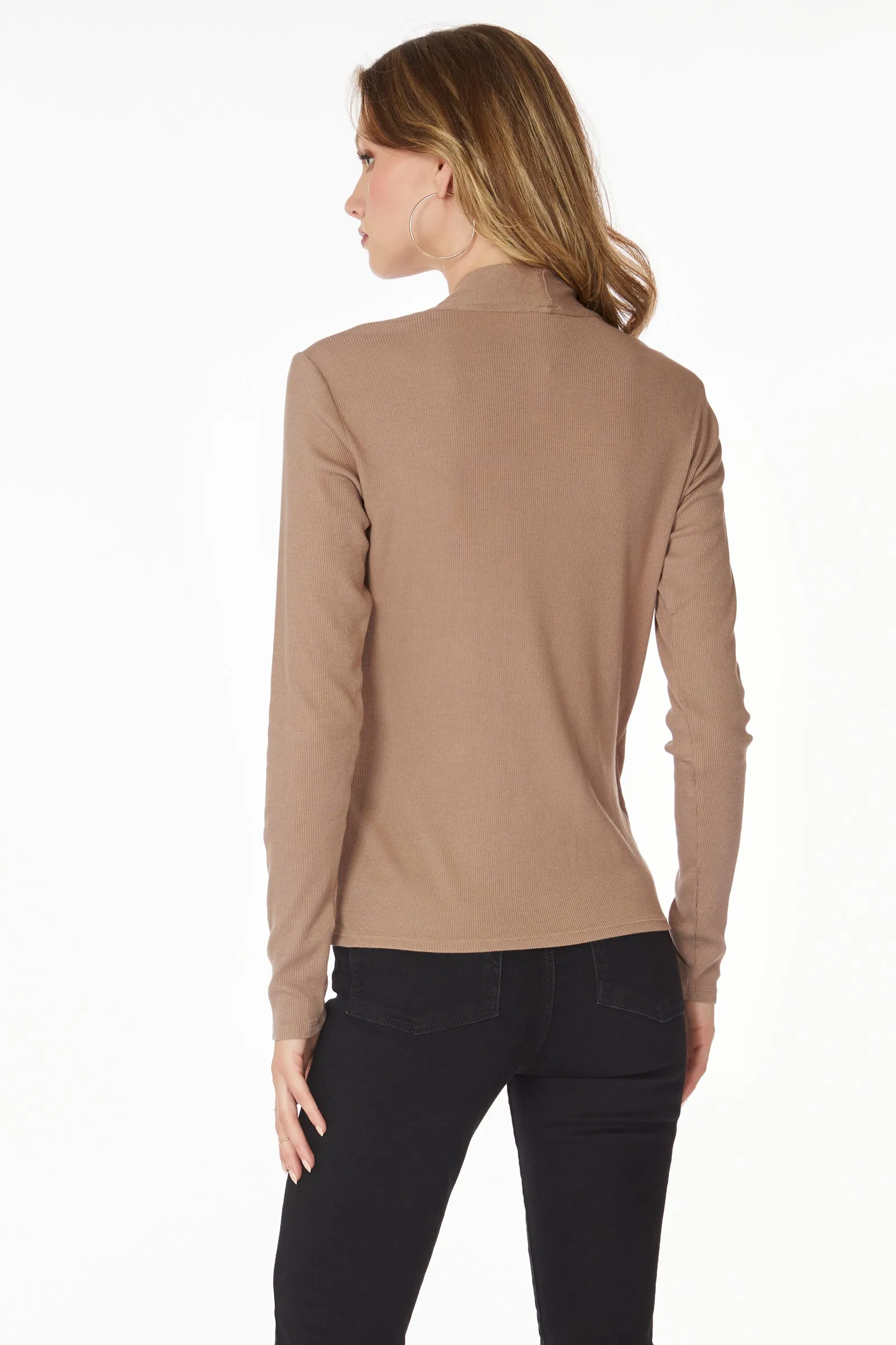 RIBBED SURPLICE TOP