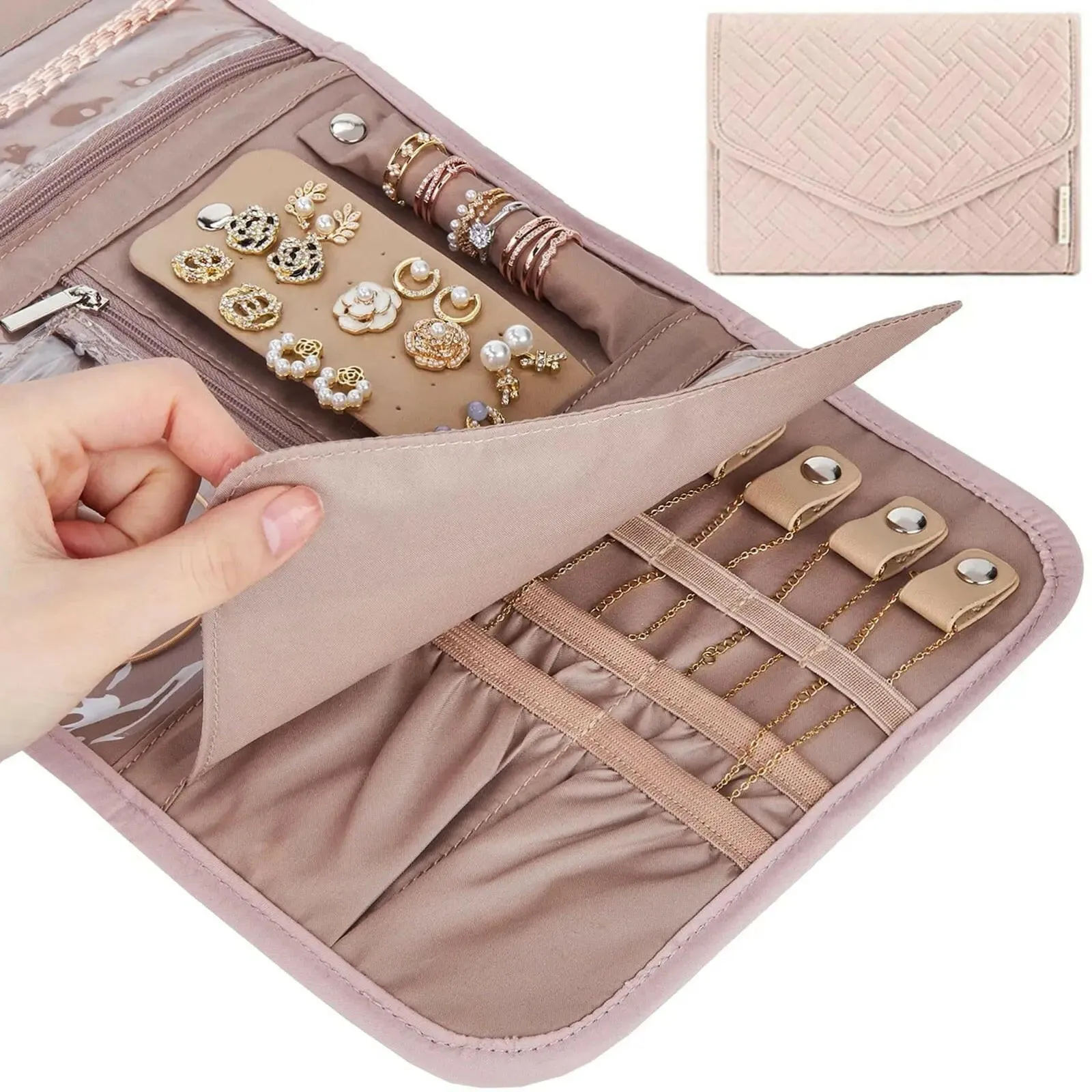 Roll Foldable Jewelry Organizer: Travel Light, Shine Bright!