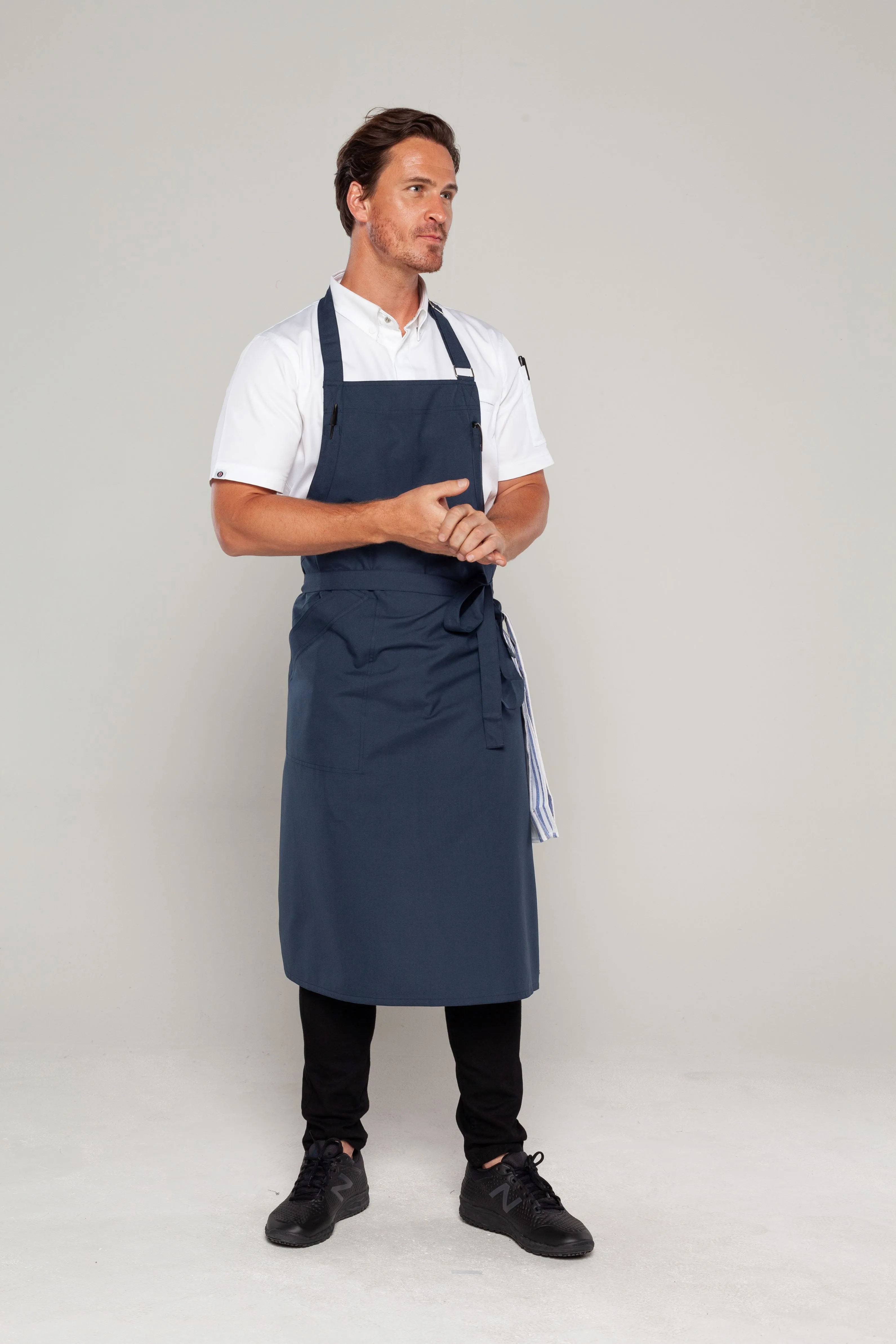 Ross Bluish grey bib Chef apron Large size