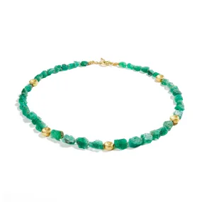 Rough Emerald Bead Necklace