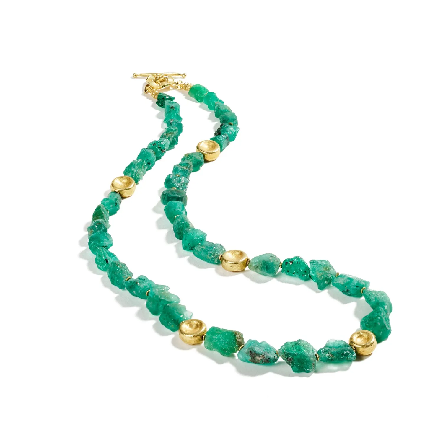 Rough Emerald Bead Necklace