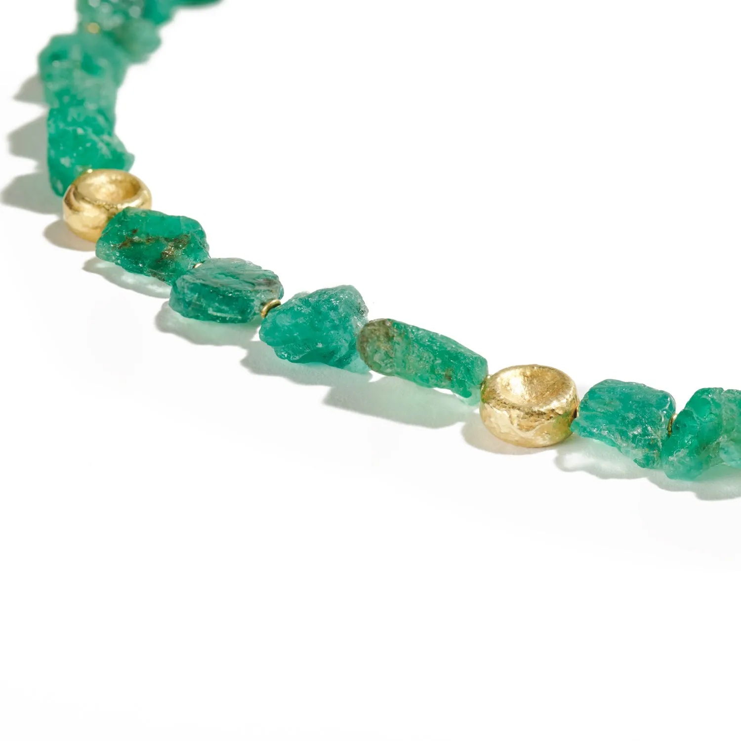 Rough Emerald Bead Necklace