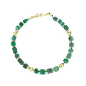 Rough Emerald Crystal Bead Bracelet