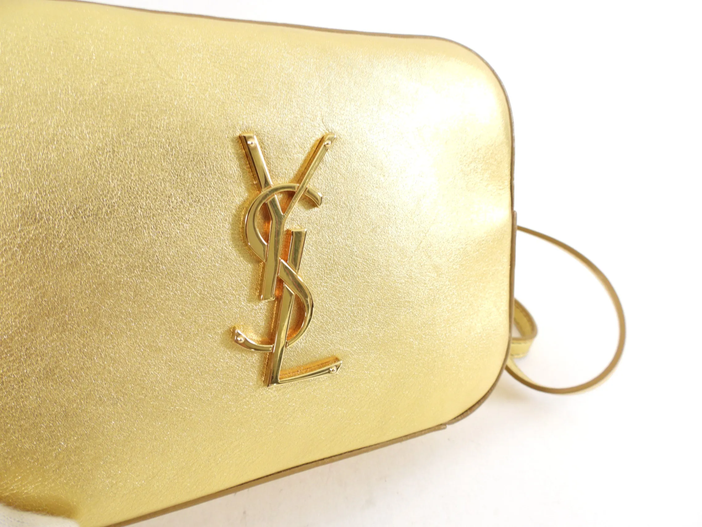 Saint Laurent Gold Leather Classic Camera Crossbody Bag