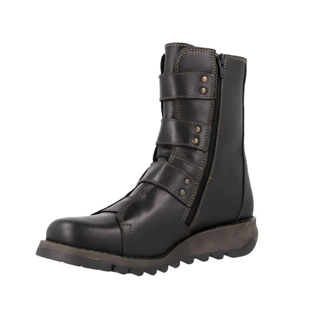 Scop110Fly Leather Women's Zip Up Biker Boots