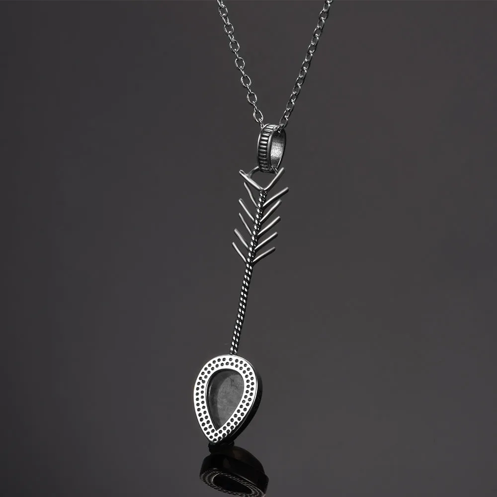 Silver Pendant Necklace Pear Shape (Artificial Silver Plated)