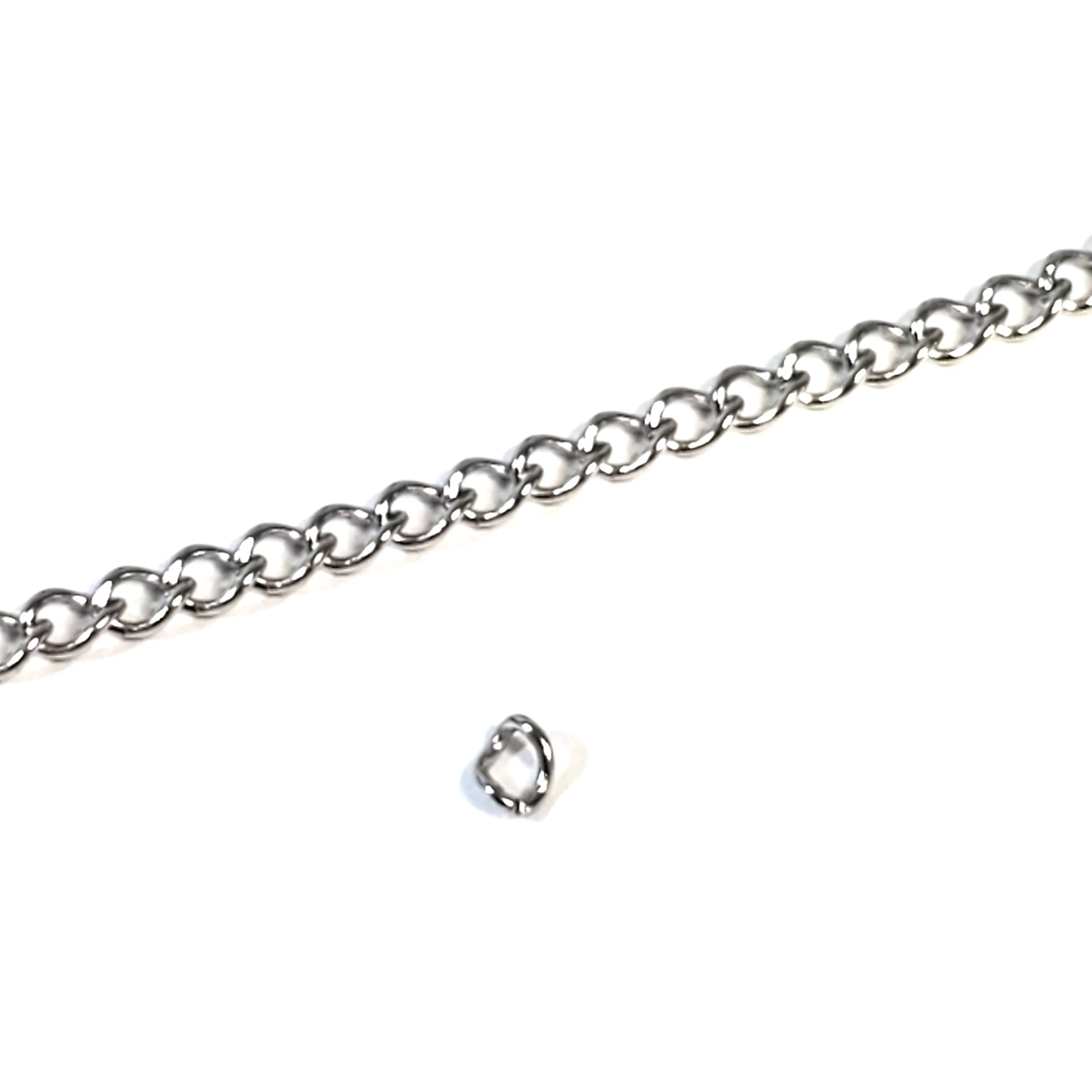 Stainless Twist Chain, Open Link, 5x3.8x0.8mm, 25 Meters, #1950-3