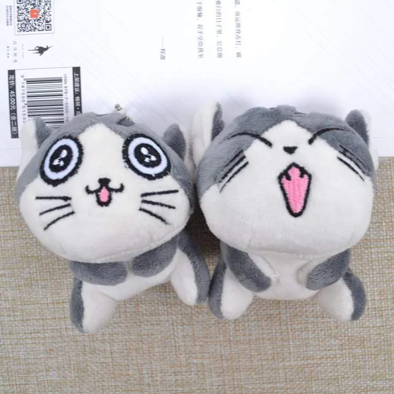 Super Cute Sitting Chi Cat Keychain Plush Toys Dolls 10cm Stuffed Animals Soft Toys Kawaii Mini Kids Gifts