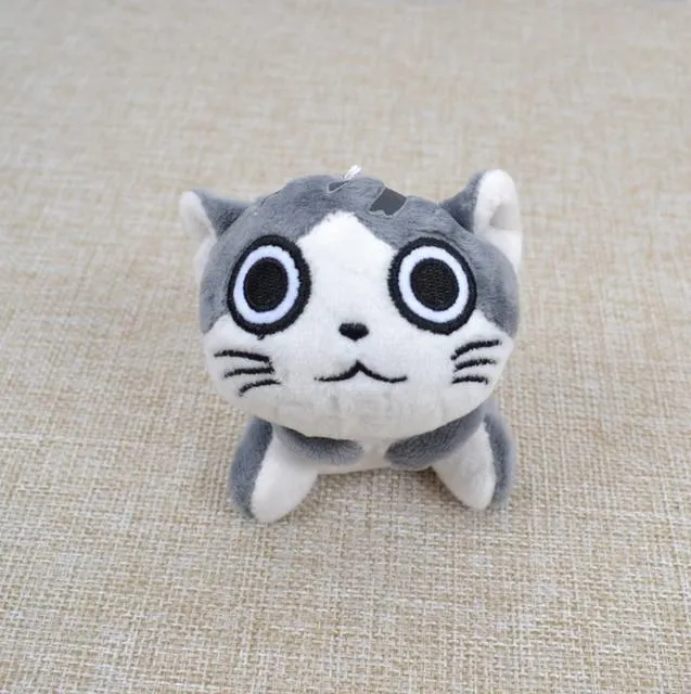 Super Cute Sitting Chi Cat Keychain Plush Toys Dolls 10cm Stuffed Animals Soft Toys Kawaii Mini Kids Gifts