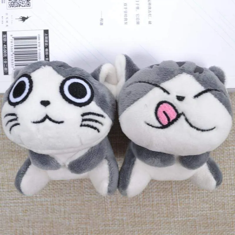 Super Cute Sitting Chi Cat Keychain Plush Toys Dolls 10cm Stuffed Animals Soft Toys Kawaii Mini Kids Gifts