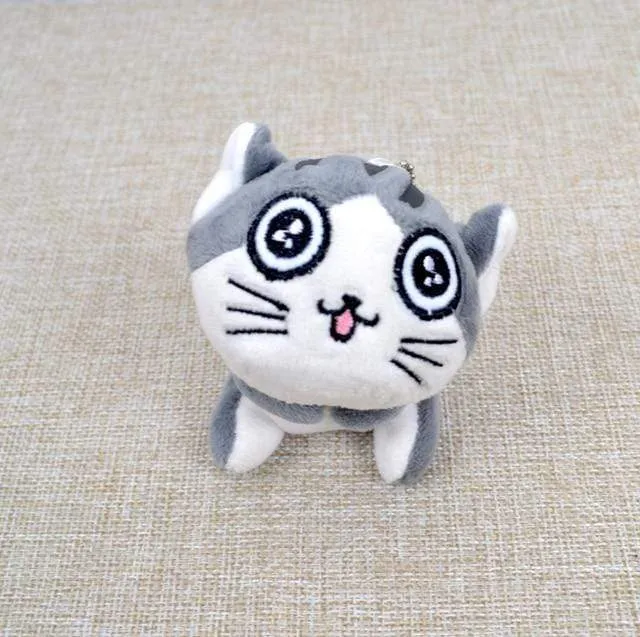 Super Cute Sitting Chi Cat Keychain Plush Toys Dolls 10cm Stuffed Animals Soft Toys Kawaii Mini Kids Gifts