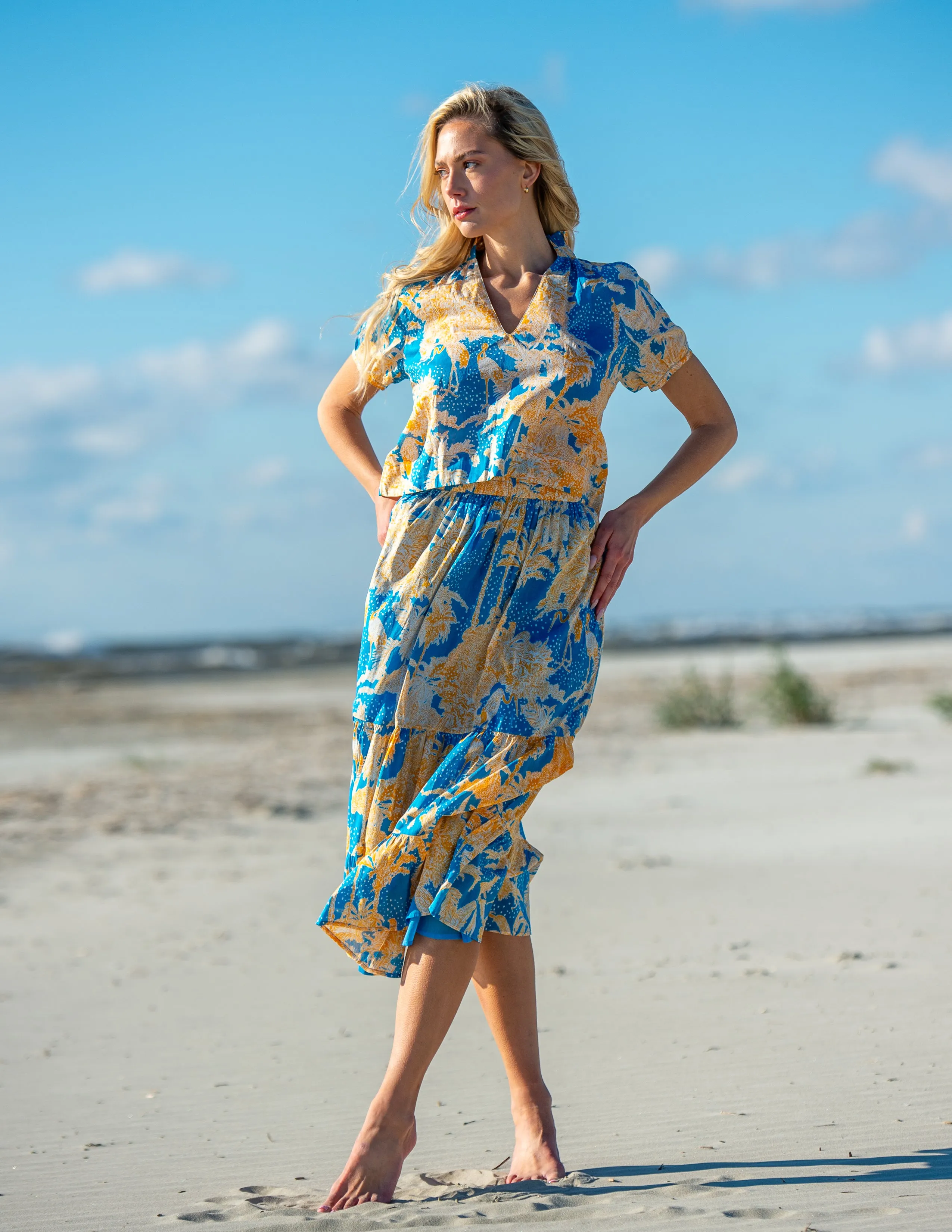 Surrey Skirt in tropical toile by Olivia James