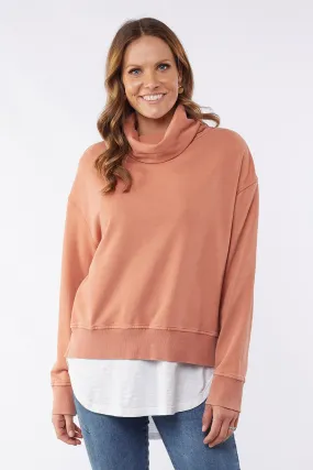 Suzie Roll Neck Copper Fleece Sweat