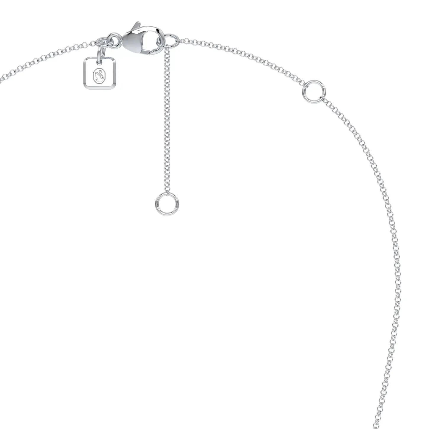 Swarovski Diamond Signature Round Halo Pendant Necklace 14K White Gold