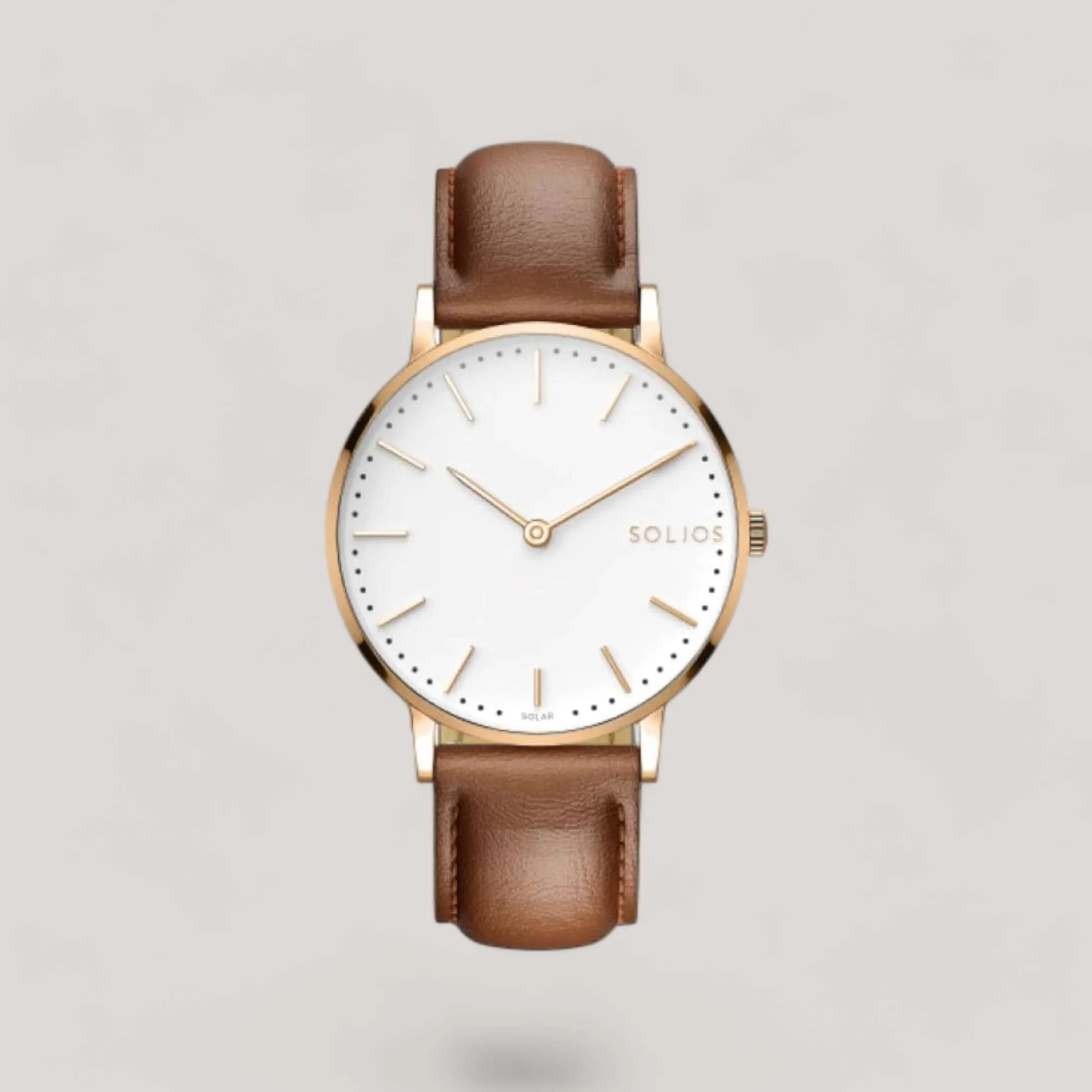 The Solar Classic | White Dial - Rose Gold Case