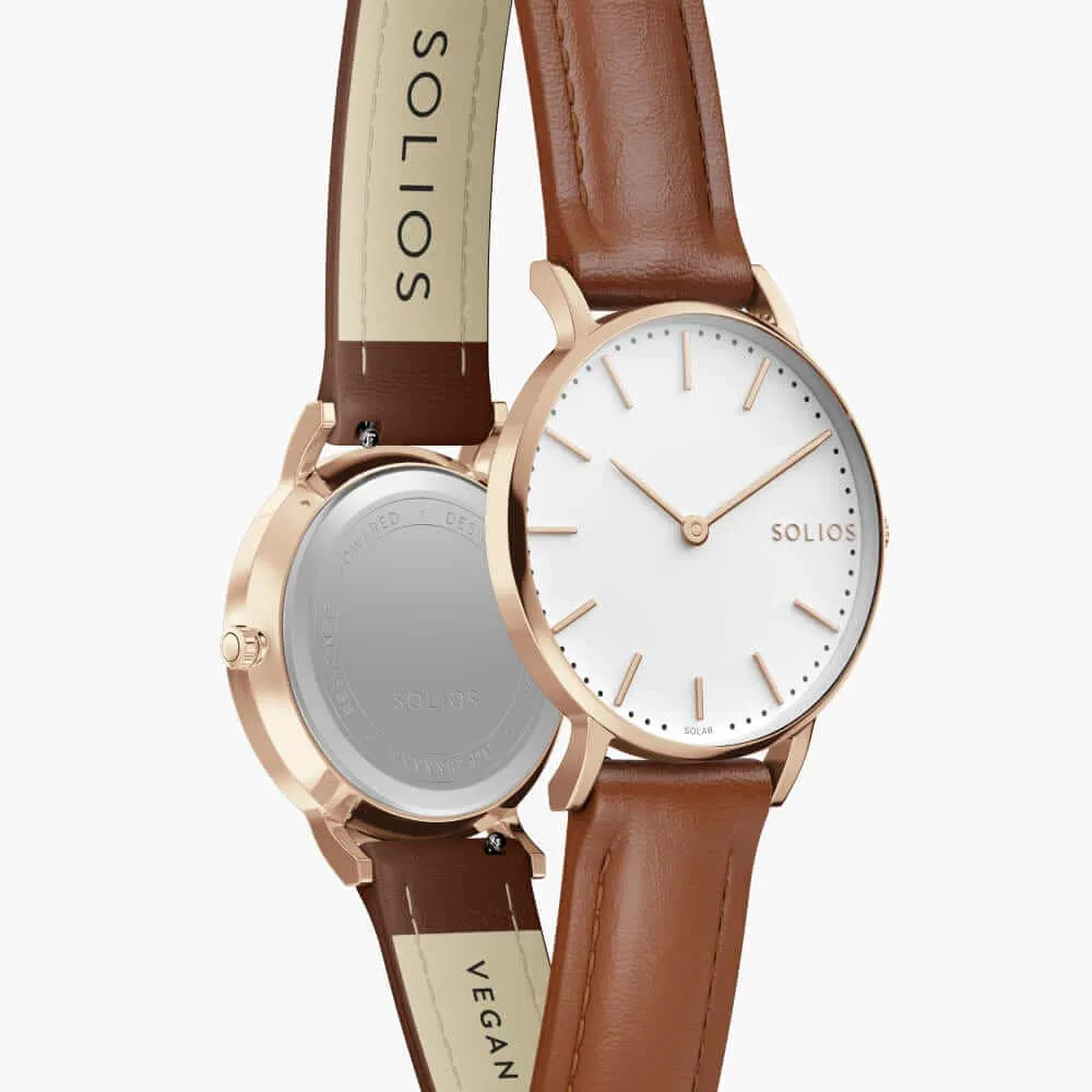 The Solar Classic | White Dial - Rose Gold Case