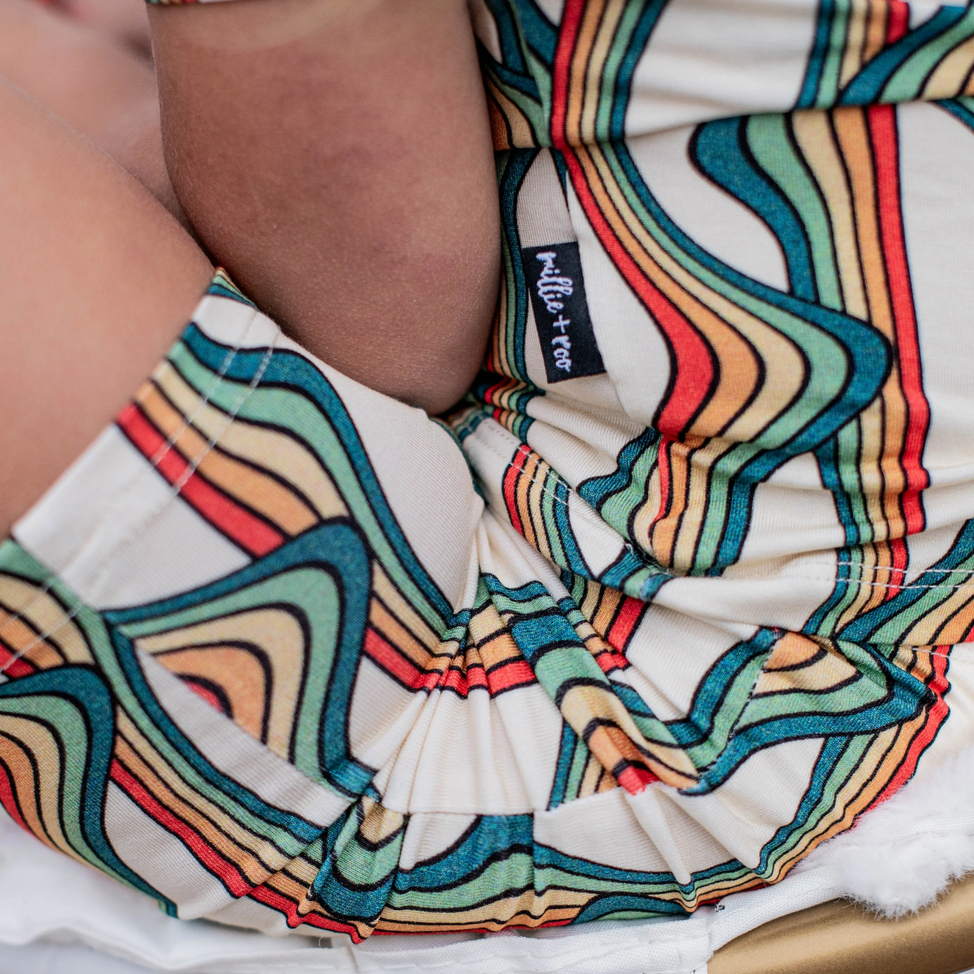 TWO PIECE SHORTIE SET- Retro Rainbow