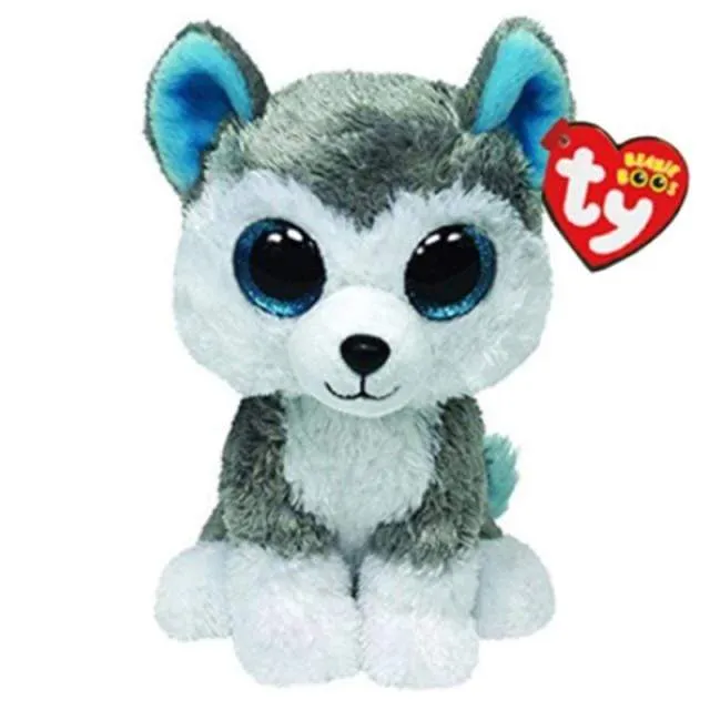 Ty Beanie Boos Big Eyed Soft Stuffed Animal Plush Dolls Unicorn Cat Heather Gray Cat Kiki Girls Birthday Christmas Gift Toy 15CM