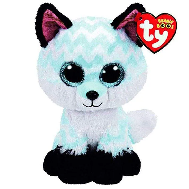 Ty Beanie Boos Big Eyed Soft Stuffed Animal Plush Dolls Unicorn Cat Heather Gray Cat Kiki Girls Birthday Christmas Gift Toy 15CM