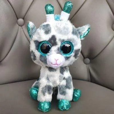 Ty Beanie Boos Big Eyed Soft Stuffed Animal Plush Dolls Unicorn Cat Heather Gray Cat Kiki Girls Birthday Christmas Gift Toy 15CM