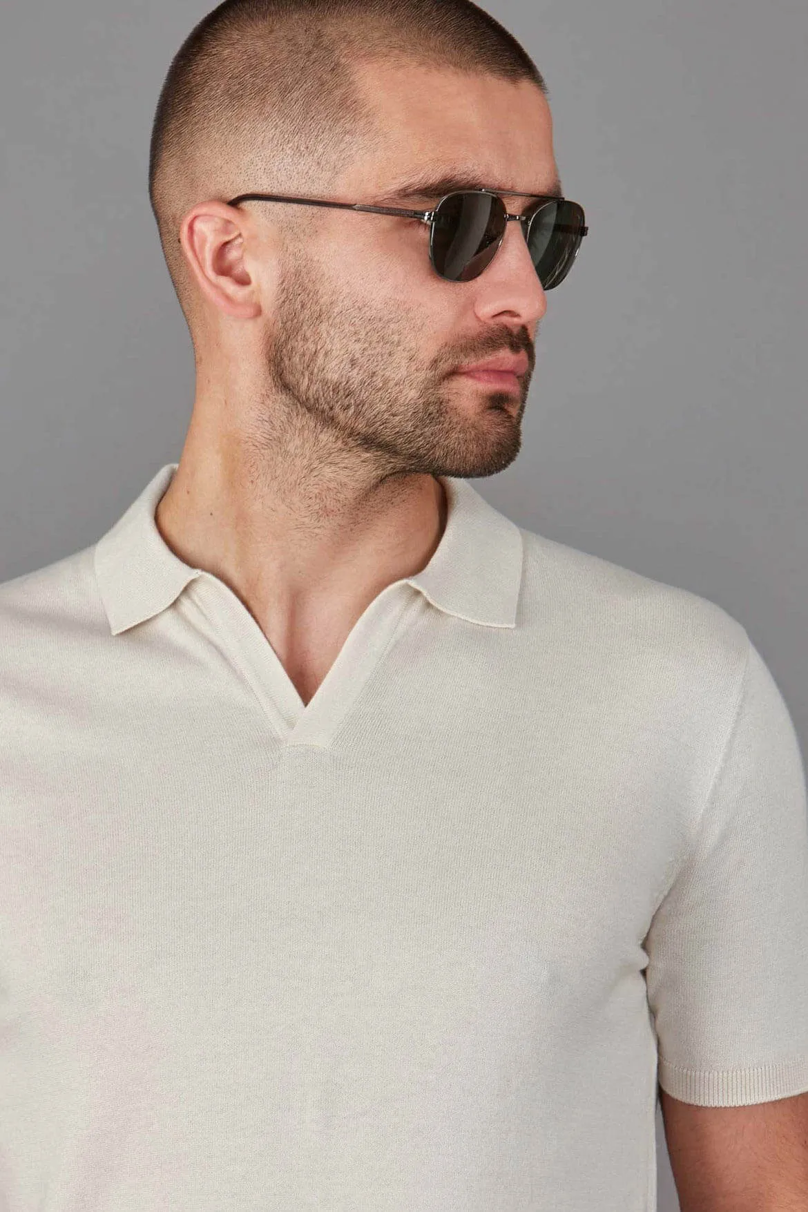 Ultra Fine Cotton Buttonless Polo Shirt