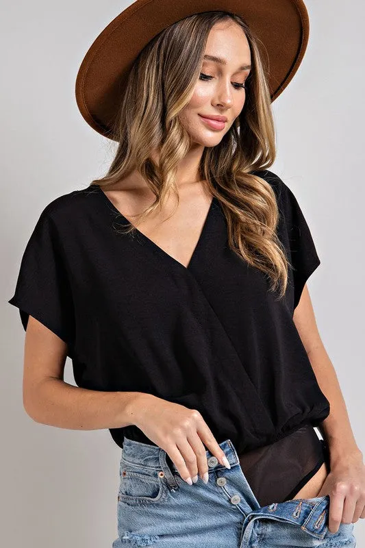 V-Neck Surplice Bodysuit