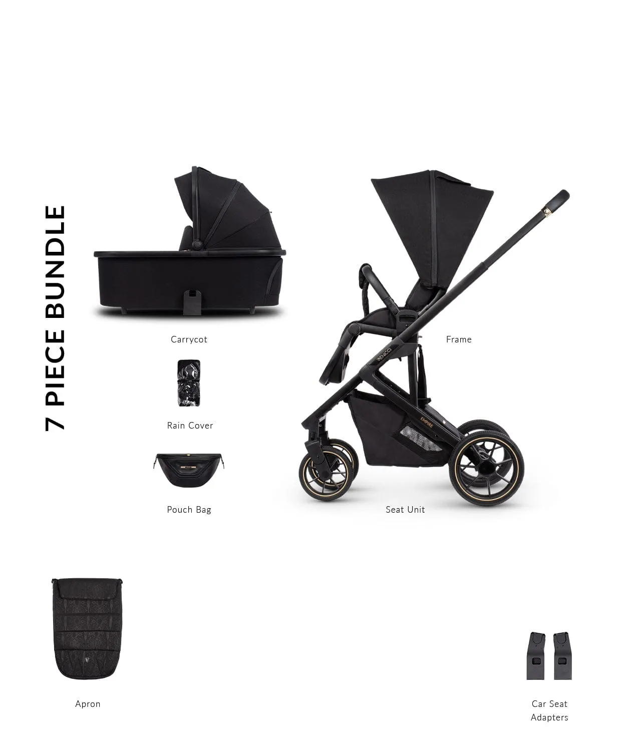 Venicci Empire 2in1 Pushchair - Ultra Black