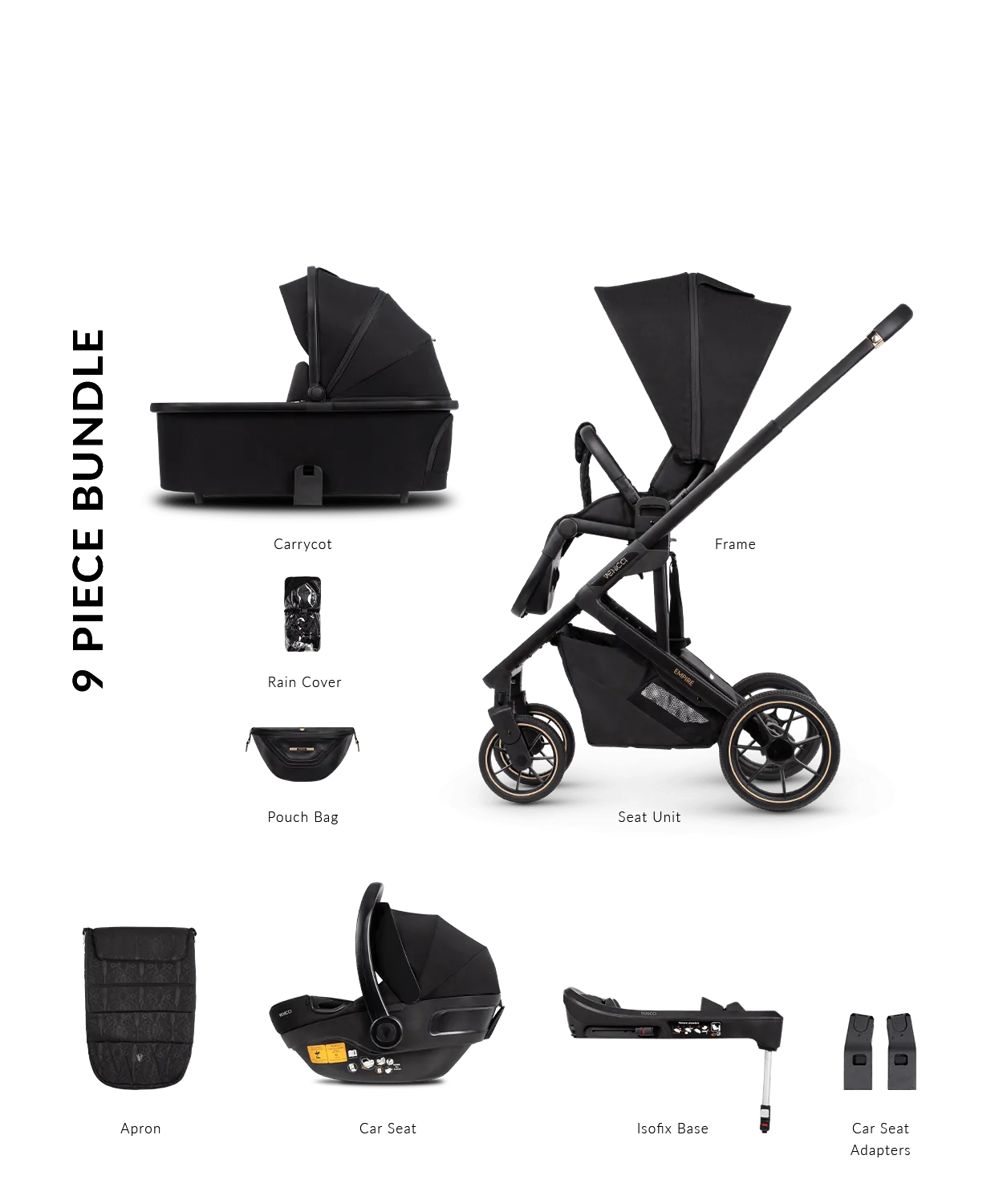 Venicci Empire 4in1 Travel System - Ultra Black