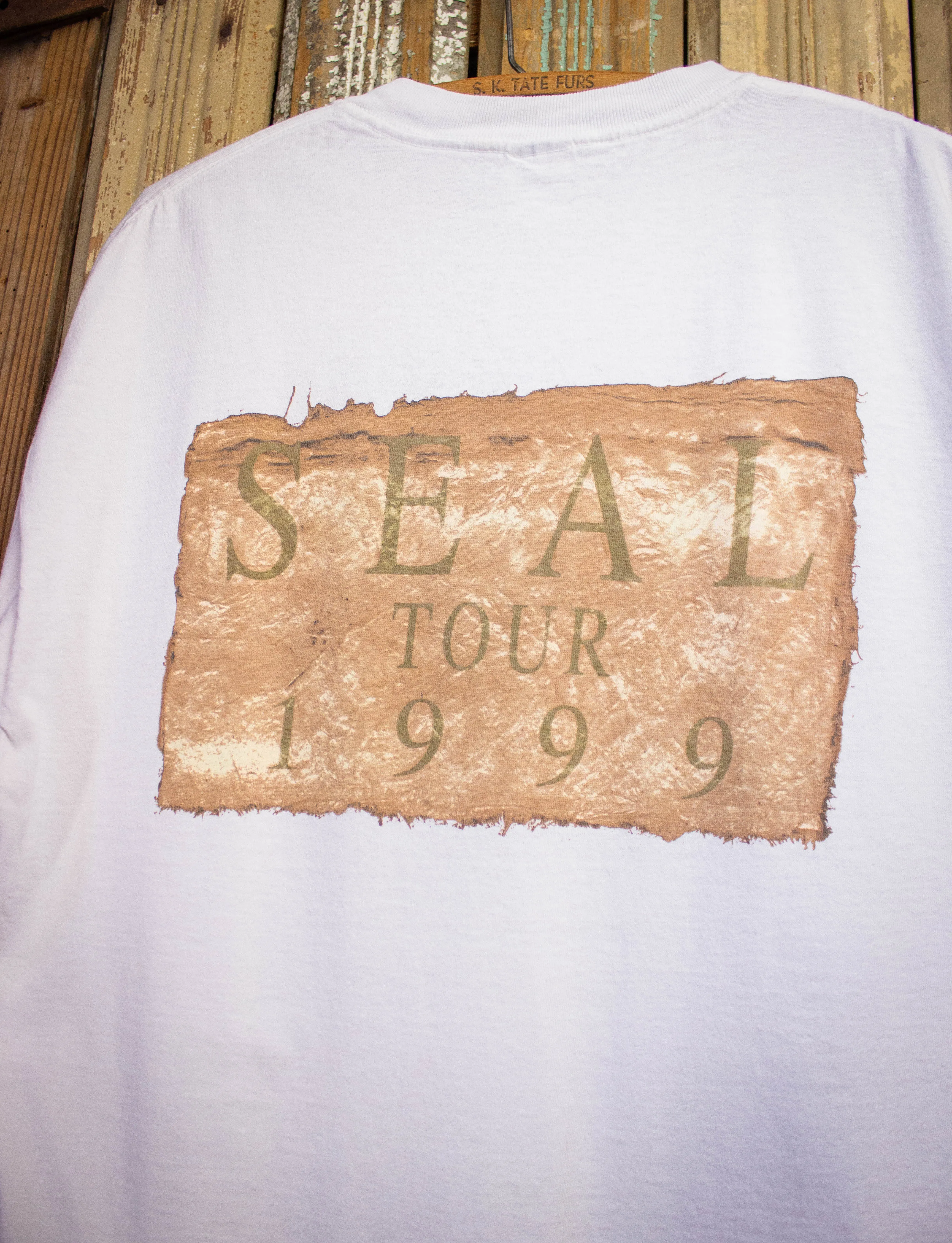 Vintage Seal Concert T Shirt 1999 White XL