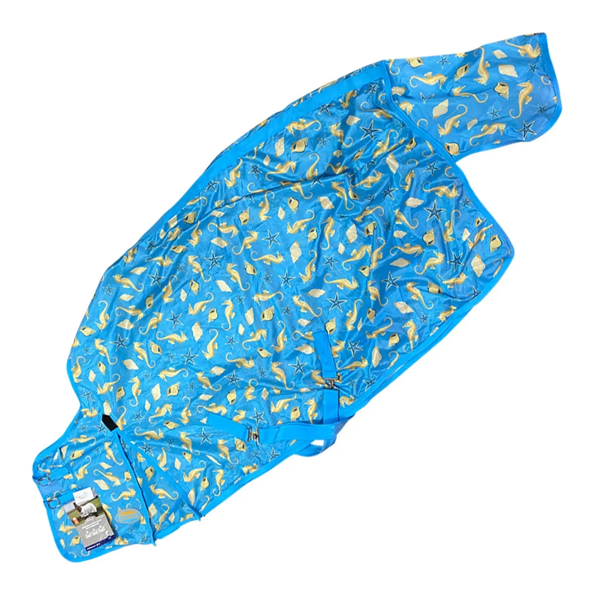 WeatherBeeta ComFiTec Essential Mesh II Standard Neck Fly Sheet in Blue Seahorses - 81