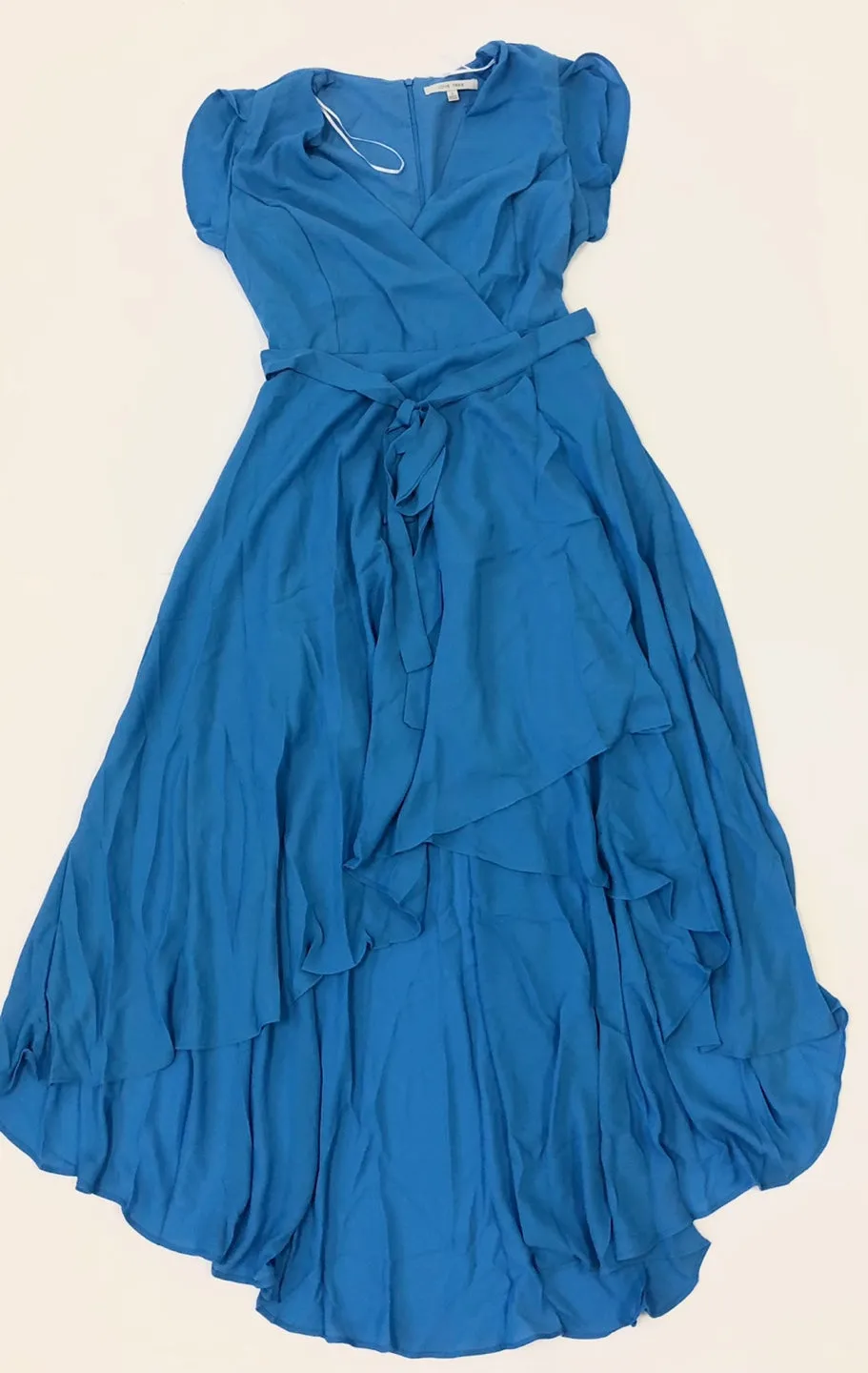 Women Solid Ruffle High Low Maxi Dress