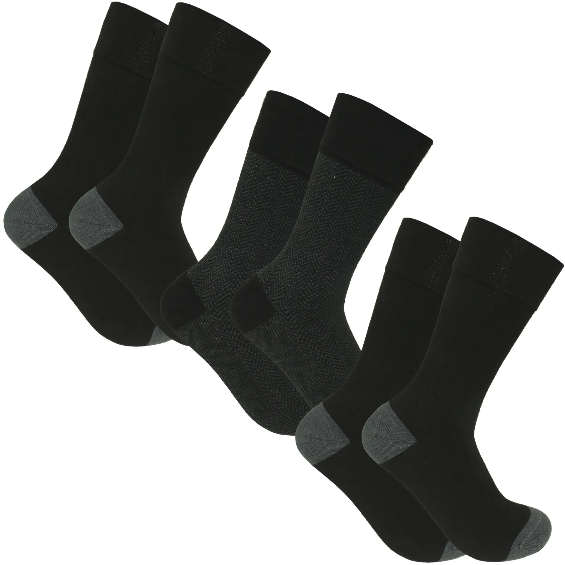 Xact Men's Bamboo Socks, 6 Pairs, Super Soft and Breathable, Antibacterial, Odour-Resistant in Gift Box (UK 7-11)