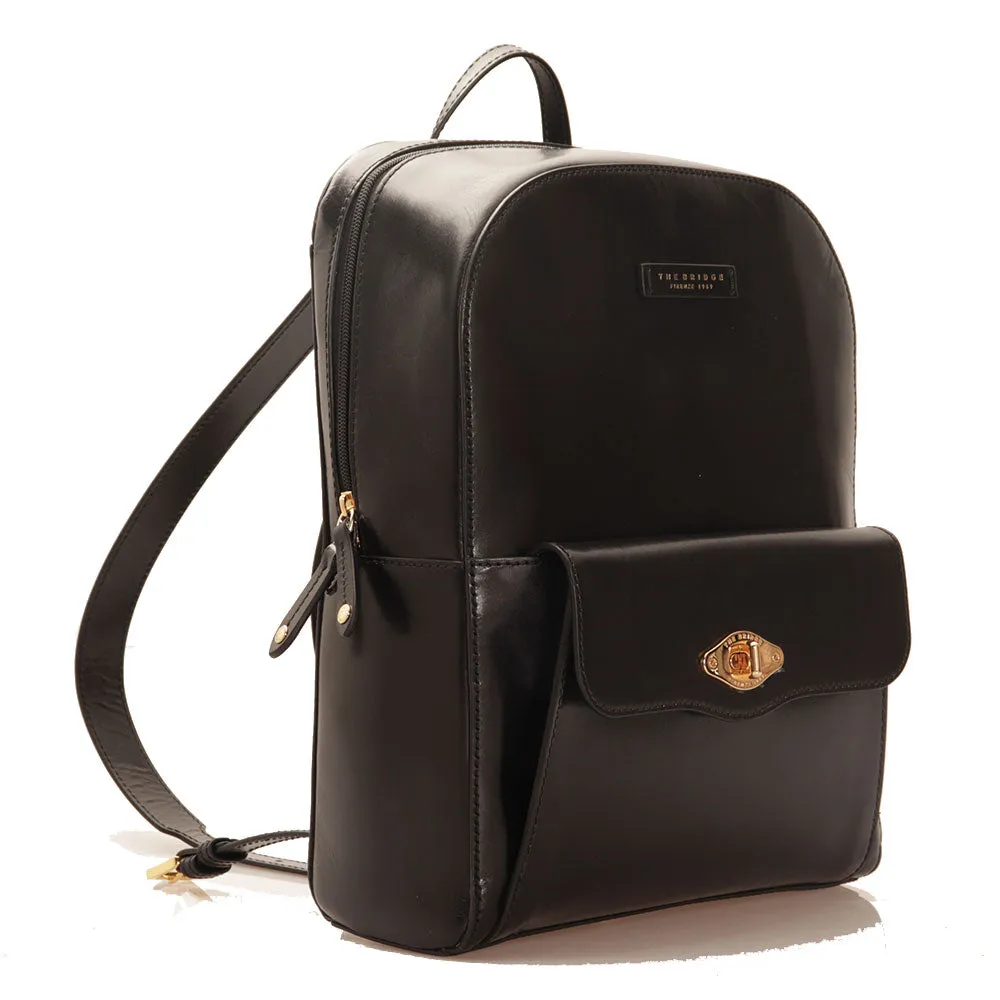 Zaino Donna Porta Pc THE BRIDGE linea Barbara in Pelle Nera