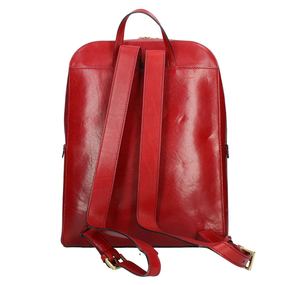 Zaino Donna Porta Pc THE BRIDGE linea Barbara in Pelle Rossa