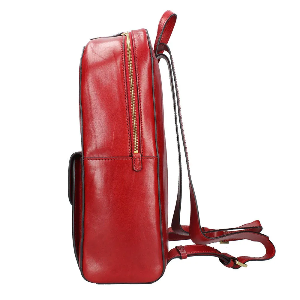 Zaino Donna Porta Pc THE BRIDGE linea Barbara in Pelle Rossa